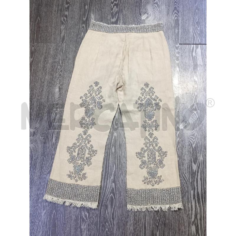 PANTALONE DONNA TWIN SET LIMITED EDITION BEIGE CON PERLINE | Mercatino dell'Usato Moncalieri bengasi 2