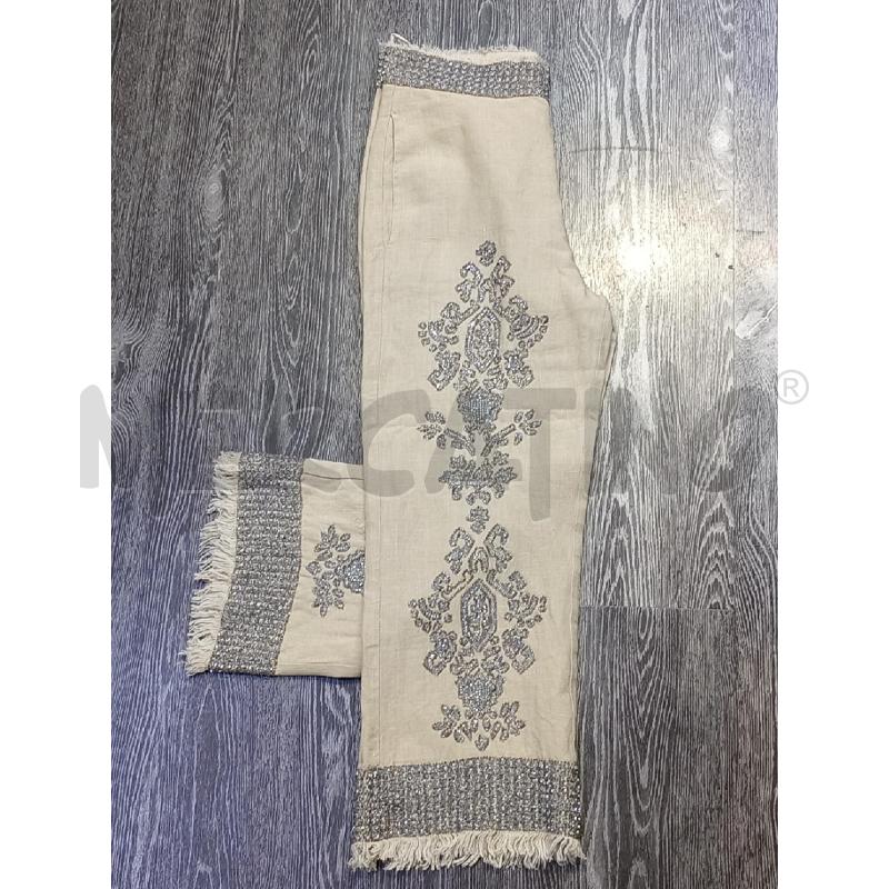 PANTALONE DONNA TWIN SET LIMITED EDITION BEIGE CON PERLINE | Mercatino dell'Usato Moncalieri bengasi 3