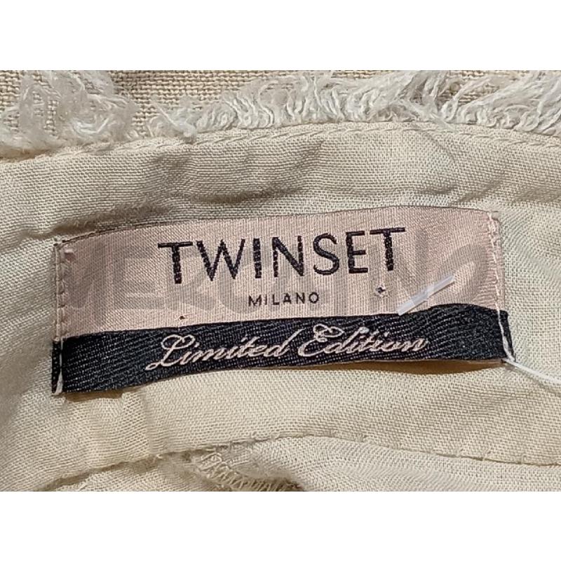 PANTALONE DONNA TWIN SET LIMITED EDITION BEIGE CON PERLINE | Mercatino dell'Usato Moncalieri bengasi 4