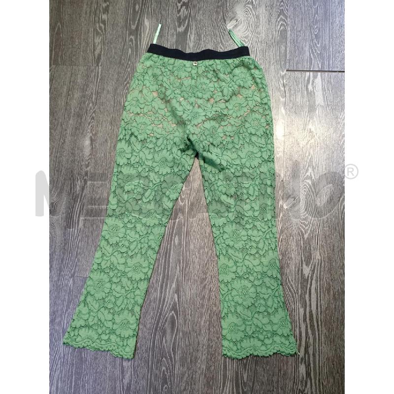 PANTALONE DONNA TWIN SET VERDE RICAMATO  | Mercatino dell'Usato Moncalieri bengasi 2