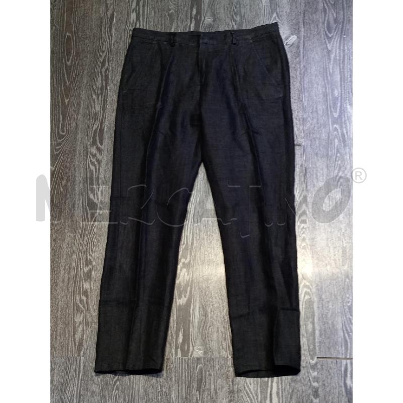 PANTALONE UOMO DANIELE ALESSANDRINI NERO LINO  | Mercatino dell'Usato Moncalieri bengasi 1