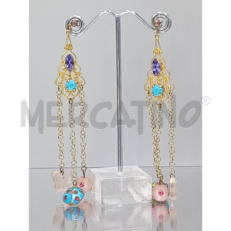 PARURE COLLANA E ORECCHINI CON FARFALLE E PETRE AZZURRE  | Mercatino dell'Usato Moncalieri bengasi 2
