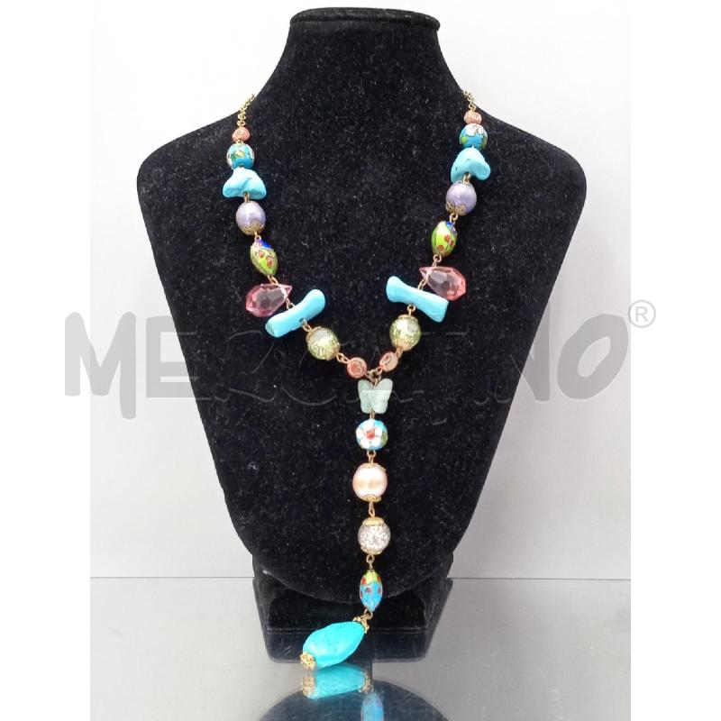 PARURE COLLANA E ORECCHINI CON FARFALLE E PETRE AZZURRE  | Mercatino dell'Usato Moncalieri bengasi 4
