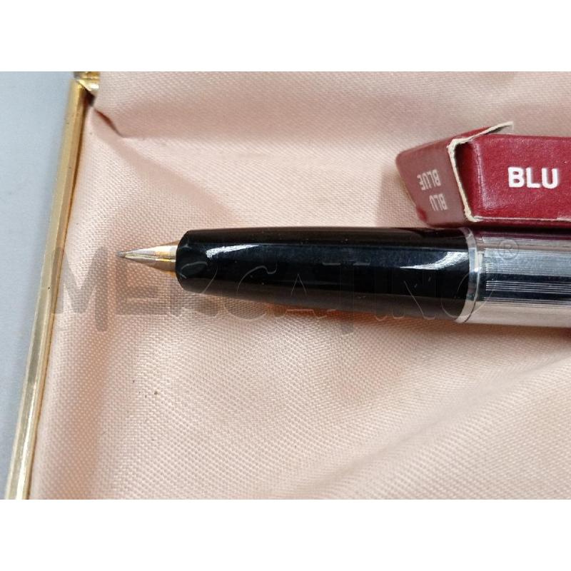 PENNA STILOGRAFICA METALLO CROMATA C/LAVORAZIONE RIGHINE E CUSTODIA  | Mercatino dell'Usato Moncalieri bengasi 2