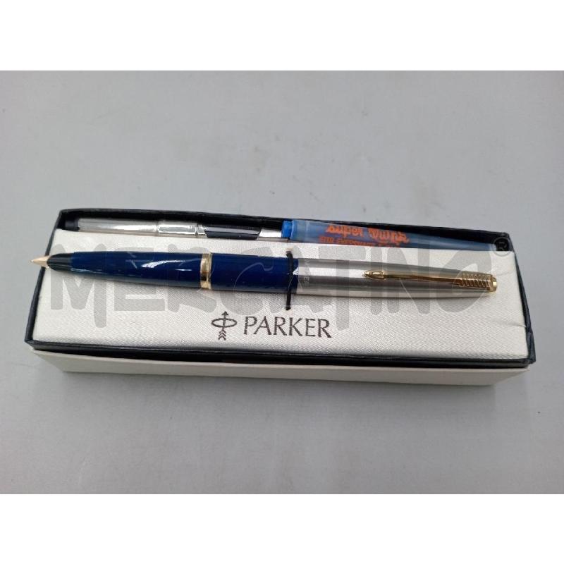 PENNA STILOGRAFICA PARKER BLU E METALLO SATINATO C/SCATOLA | Mercatino dell'Usato Moncalieri bengasi 1