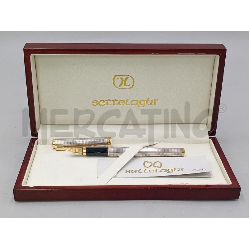 PENNA STILOGRAFICA SETTELAGHI METALLO LAVORAZIONE QUADRI C/SCATOLA | Mercatino dell'Usato Moncalieri bengasi 1