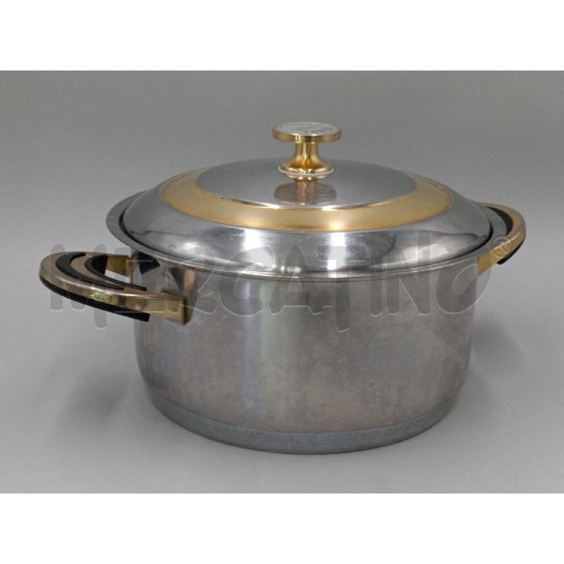 PENTOLA DIAMETRO 28 INOX DOPPIO FONDO CON COPERCHIO | Mercatino dell'Usato Moncalieri bengasi 1