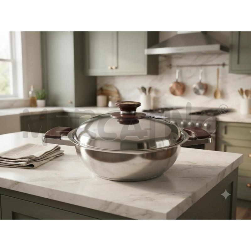 PENTOLA INOX DOPPIO FONDO COFFRET + COPERCHIO CM 26 | Mercatino dell'Usato Moncalieri bengasi 1