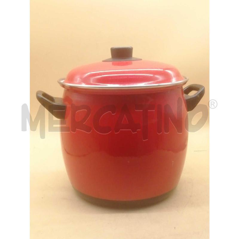 PENTOLA SMALTATA ROSSA CON COPPERCCHIO | Mercatino dell'Usato Moncalieri bengasi 1
