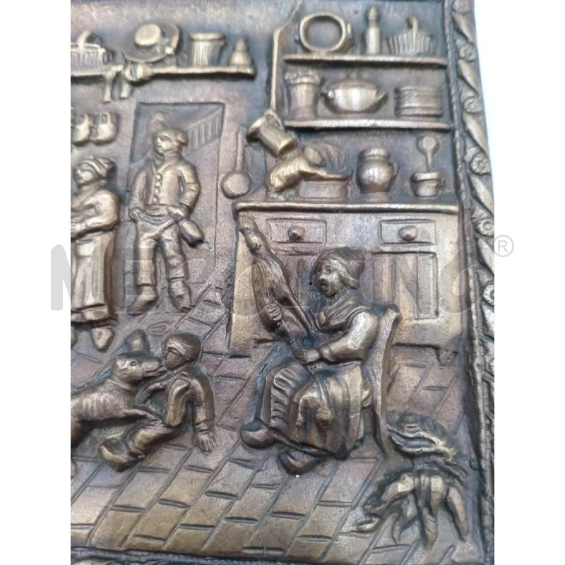 PIASTRA BRONZO SCENA FAMILIARE 19X16 | Mercatino dell'Usato Moncalieri bengasi 2