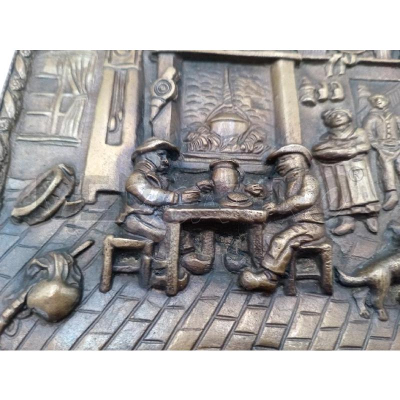 PIASTRA BRONZO SCENA FAMILIARE 19X16 | Mercatino dell'Usato Moncalieri bengasi 3