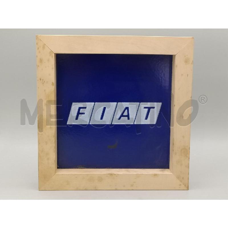 PIASTRELLA CERAMICA PUBBLITARIA FIAT DA APPENDERE C/CORNICE LEGNO  | Mercatino dell'Usato Moncalieri bengasi 1