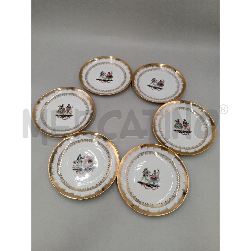 PIATTINI DESSERT WINTERLING  BAVARIA DANZATORI IN COSTUME BORDO ORO | Mercatino dell'Usato Moncalieri bengasi 1
