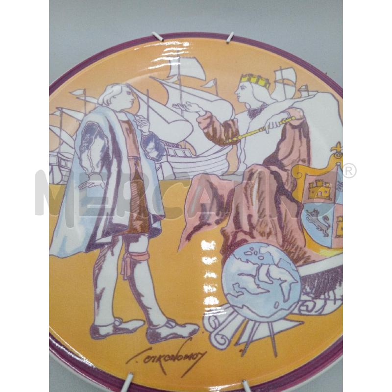 PIATTINI PZ.2 CERAMICA DA COLLEZIONE I VIAGGI DI COLOMBO  | Mercatino dell'Usato Moncalieri bengasi 2