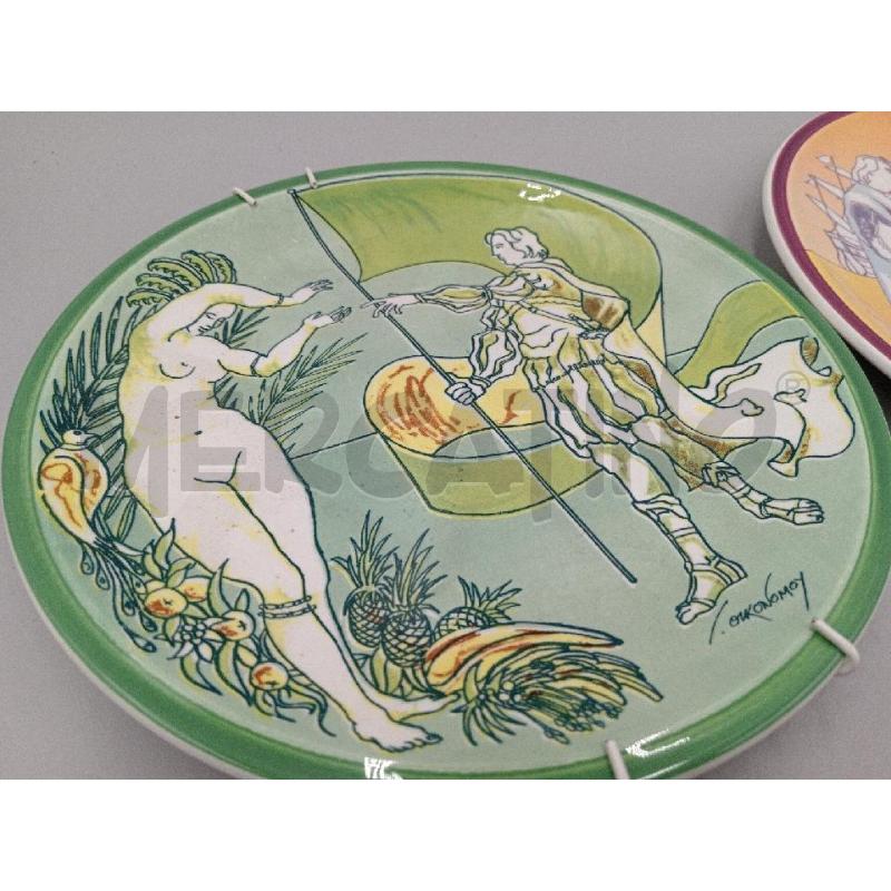 PIATTINI PZ.2 CERAMICA DA COLLEZIONE I VIAGGI DI COLOMBO  | Mercatino dell'Usato Moncalieri bengasi 3