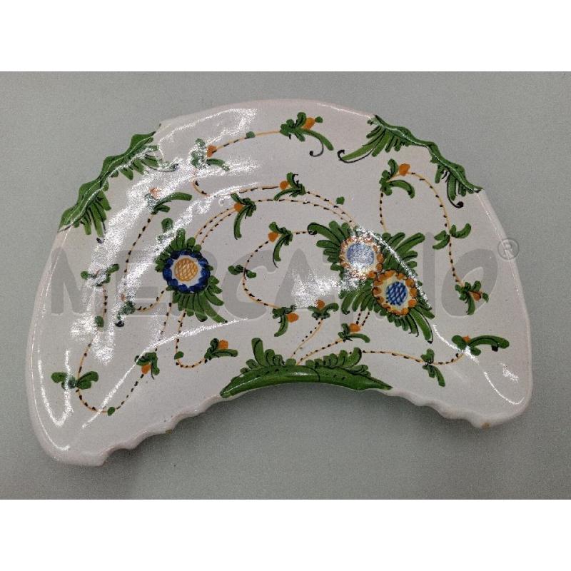 PIATTINI PZ.2 CERAMICA MADE IN ITALY DECORO FOGLIE VERDI  | Mercatino dell'Usato Moncalieri bengasi 2
