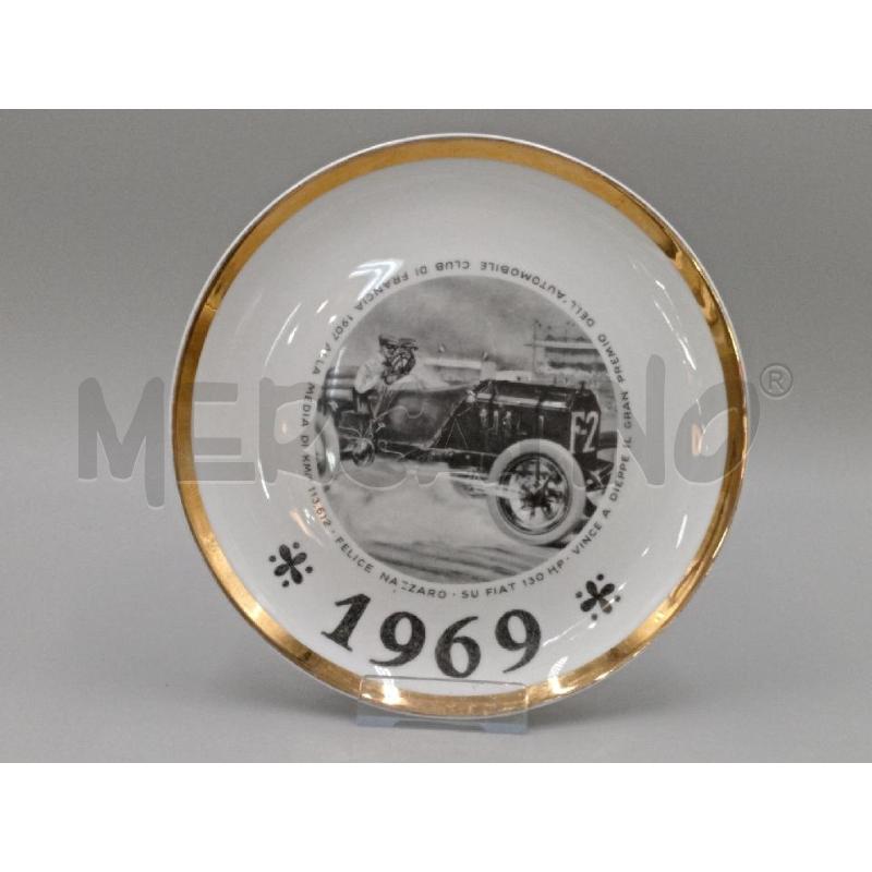 PIATTINO CERAMICA EDIZIONE LIMITATA PIERO FORNASETTI 1969 BORDO DORATO  | Mercatino dell'Usato Moncalieri bengasi 1