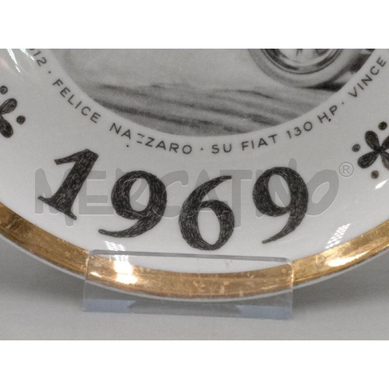 PIATTINO CERAMICA EDIZIONE LIMITATA PIERO FORNASETTI 1969 BORDO DORATO  | Mercatino dell'Usato Moncalieri bengasi 3
