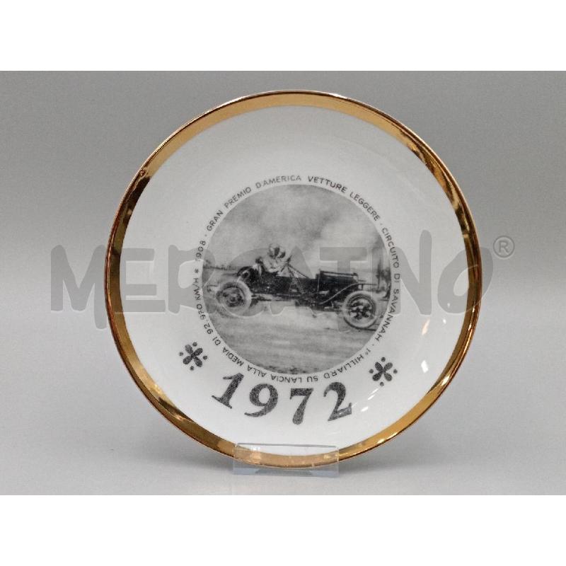 PIATTINO CERAMICA EDIZIONE LIMITATA PIERO FORNASETTI 1972 BORDO DORATO  | Mercatino dell'Usato Moncalieri bengasi 1