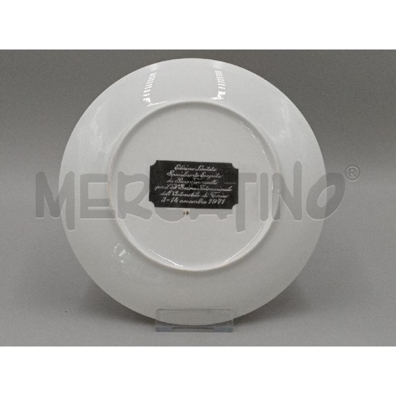 PIATTINO CERAMICA EDIZIONE LIMITATA PIERO FORNASETTI 1972 BORDO DORATO  | Mercatino dell'Usato Moncalieri bengasi 4