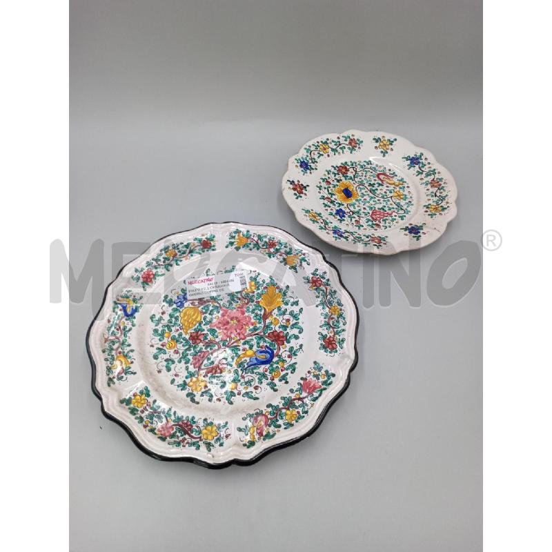 PIATTI PZ.2 CERAMICA GUBBIO COPPIA DECORO INTERNO FLOREALE  | Mercatino dell'Usato Moncalieri bengasi 1