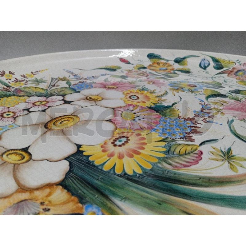 PIATTO CERAMICA NOVE GRANDE DA APPENDERE O CENTROTAVOLA DECORO INTERNO FIORI  | Mercatino dell'Usato Moncalieri bengasi 4