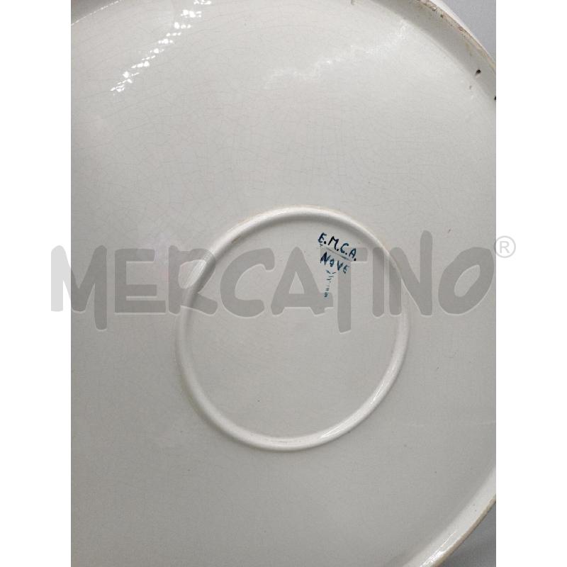 PIATTO CERAMICA NOVE GRANDE DA APPENDERE O CENTROTAVOLA DECORO INTERNO FIORI  | Mercatino dell'Usato Moncalieri bengasi 5