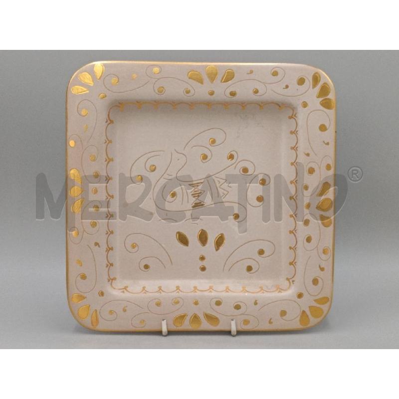 PIATTO CERAMICA QUADRATA DORIANA USAI DECORO GALLETTO  | Mercatino dell'Usato Moncalieri bengasi 1