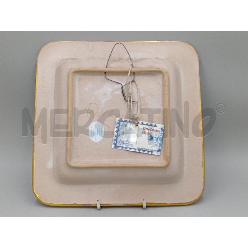 PIATTO CERAMICA QUADRATA DORIANA USAI DECORO GALLETTO  | Mercatino dell'Usato Moncalieri bengasi 4