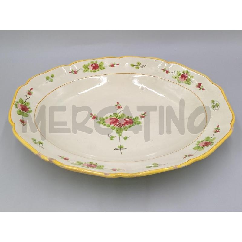PIATTO OVALE CERAMICA DECORO FIORI FAMA ASCOLI | Mercatino dell'Usato Moncalieri bengasi 1