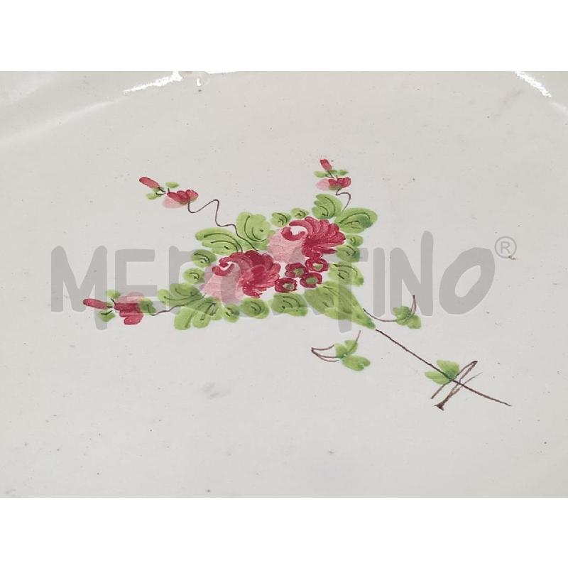 PIATTO OVALE CERAMICA DECORO FIORI FAMA ASCOLI | Mercatino dell'Usato Moncalieri bengasi 2
