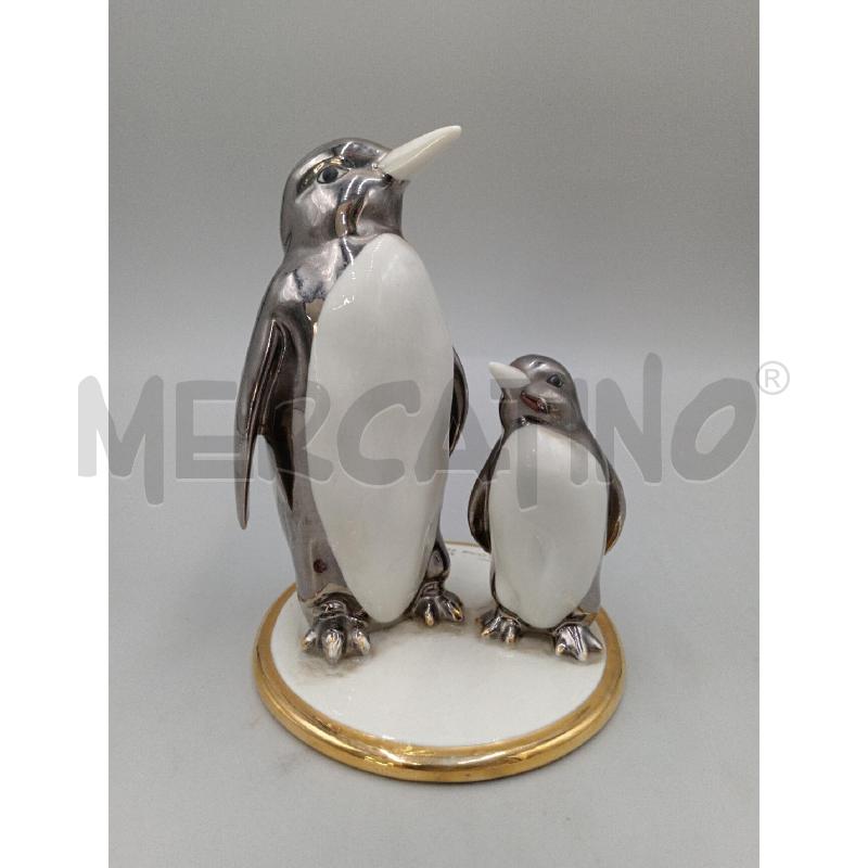PINGUINI CAPODIMONTE DIPINTI COPPIA CM 18 | Mercatino dell'Usato Moncalieri bengasi 1