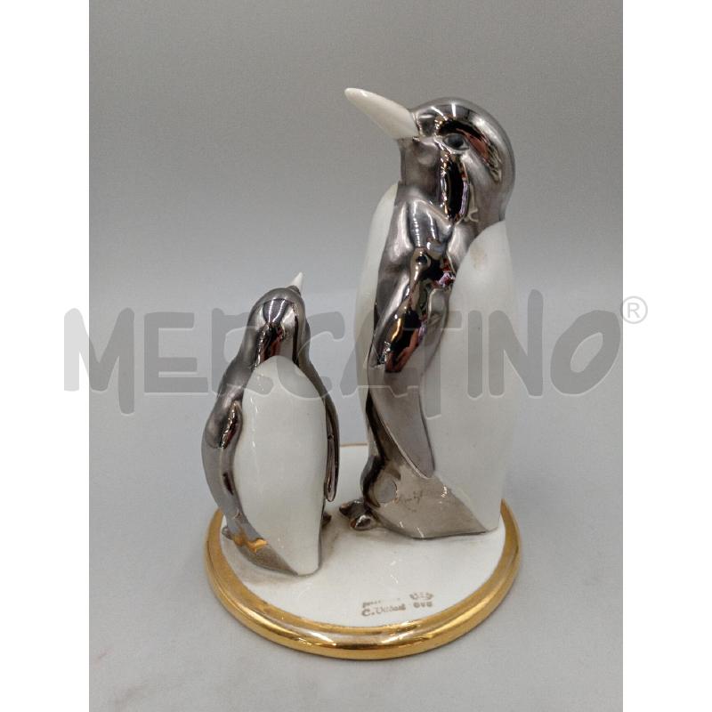 PINGUINI CAPODIMONTE DIPINTI COPPIA CM 18 | Mercatino dell'Usato Moncalieri bengasi 3