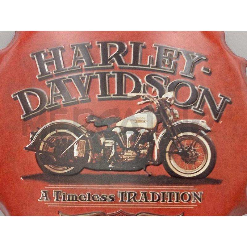 PLACCA METALLO FORMA TAPPO BOTTIGLIA STAMPA HARLEY DAVIDSON  | Mercatino dell'Usato Moncalieri bengasi 2