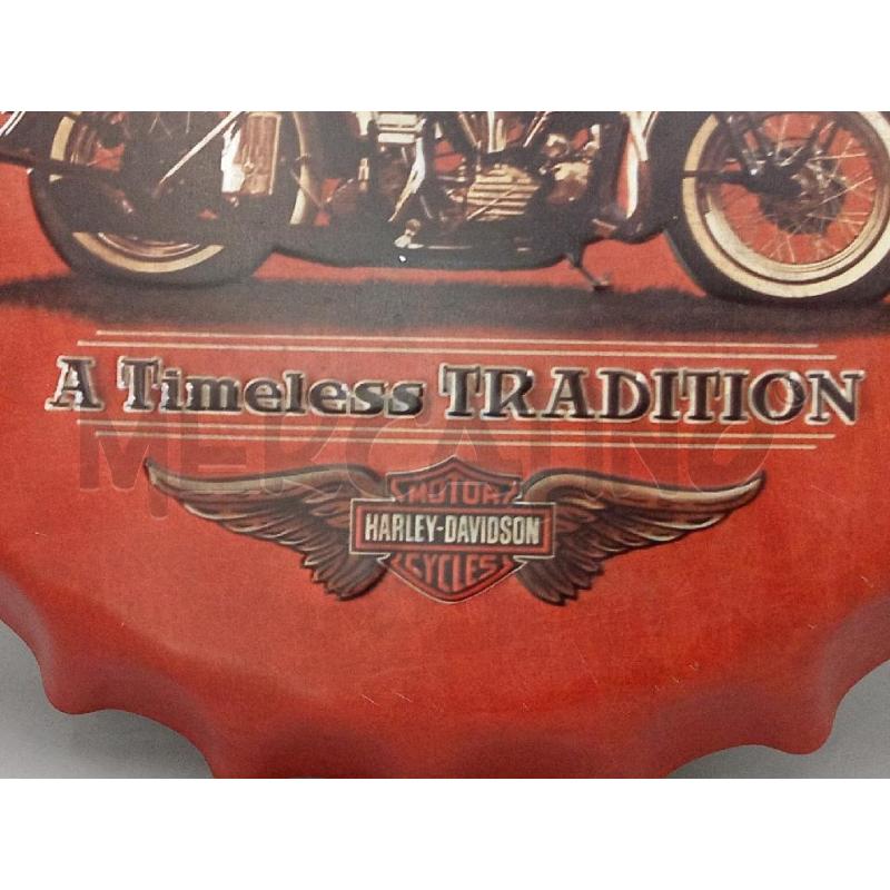 PLACCA METALLO FORMA TAPPO BOTTIGLIA STAMPA HARLEY DAVIDSON  | Mercatino dell'Usato Moncalieri bengasi 3