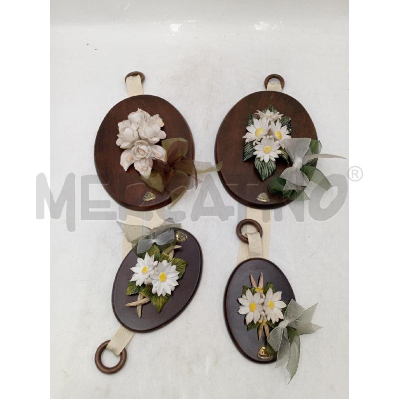 PLACCE 4 PZ FIORI CERAMICA E LEGNO | Mercatino dell'Usato Moncalieri bengasi 1