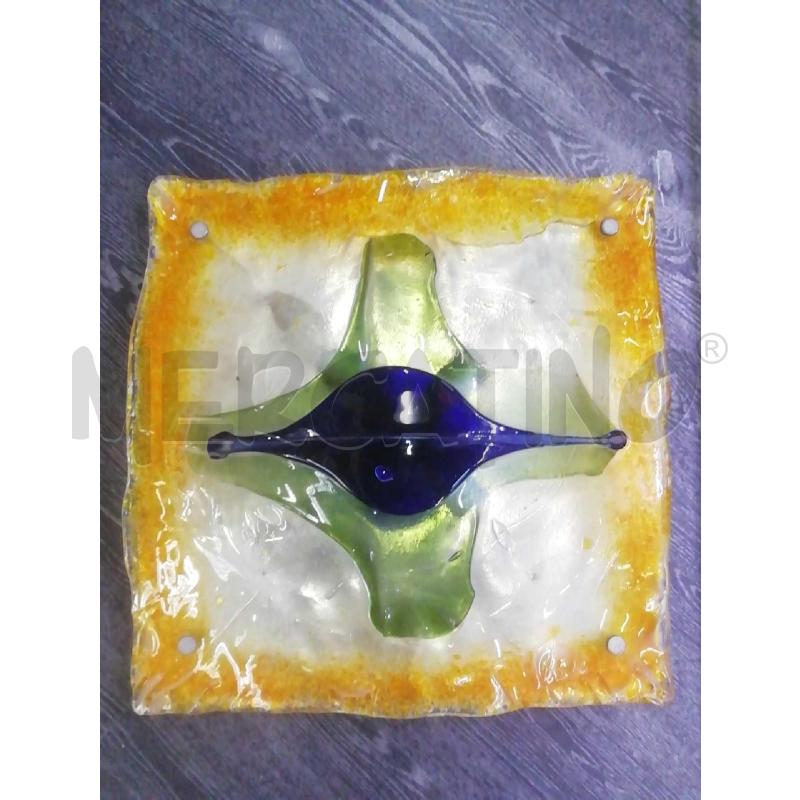 PLAFONIERA MURANO ATTR TONY ZUCCHERI 45 X 45 VETRO SOFFIATO A | Mercatino dell'Usato Moncalieri bengasi 2
