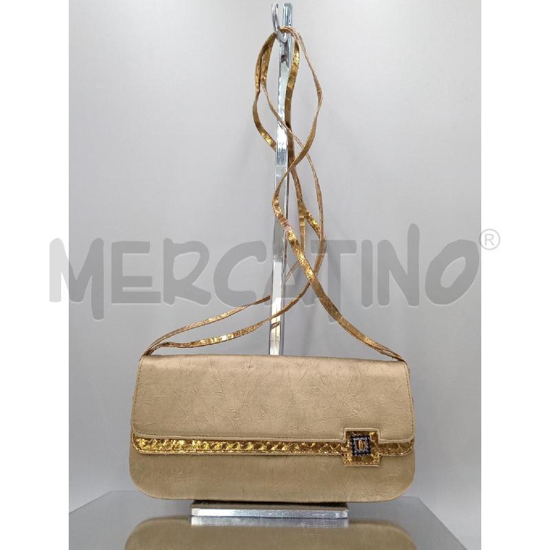 POCHETTE BRUNO MAGLI MARRONE TESSUTO LUCIDO | Mercatino dell'Usato Moncalieri bengasi 1