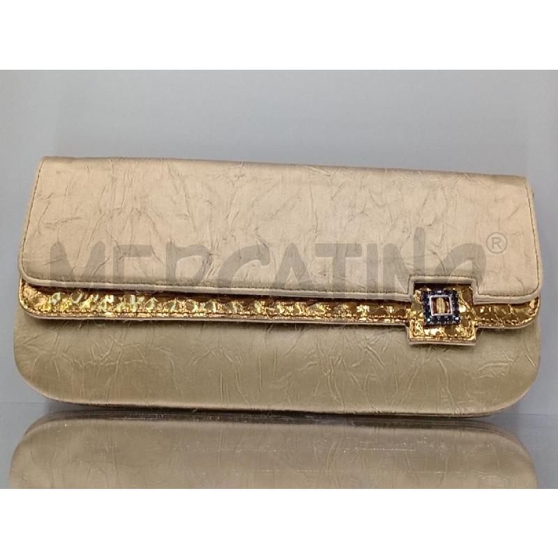 POCHETTE BRUNO MAGLI MARRONE TESSUTO LUCIDO | Mercatino dell'Usato Moncalieri bengasi 3