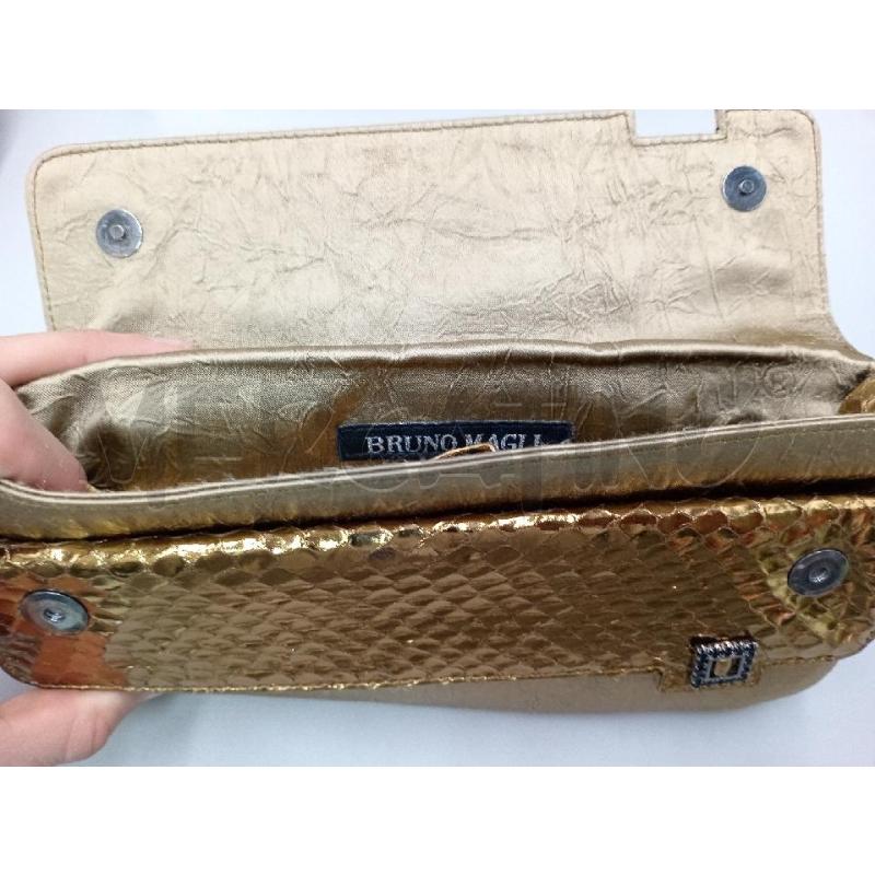 POCHETTE BRUNO MAGLI MARRONE TESSUTO LUCIDO | Mercatino dell'Usato Moncalieri bengasi 5