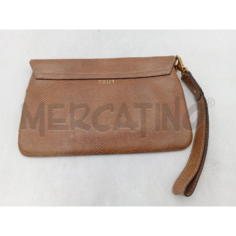 POCHETTE DONNA TRUSSARDI PELLE MARRONE | Mercatino dell'Usato Moncalieri bengasi 2