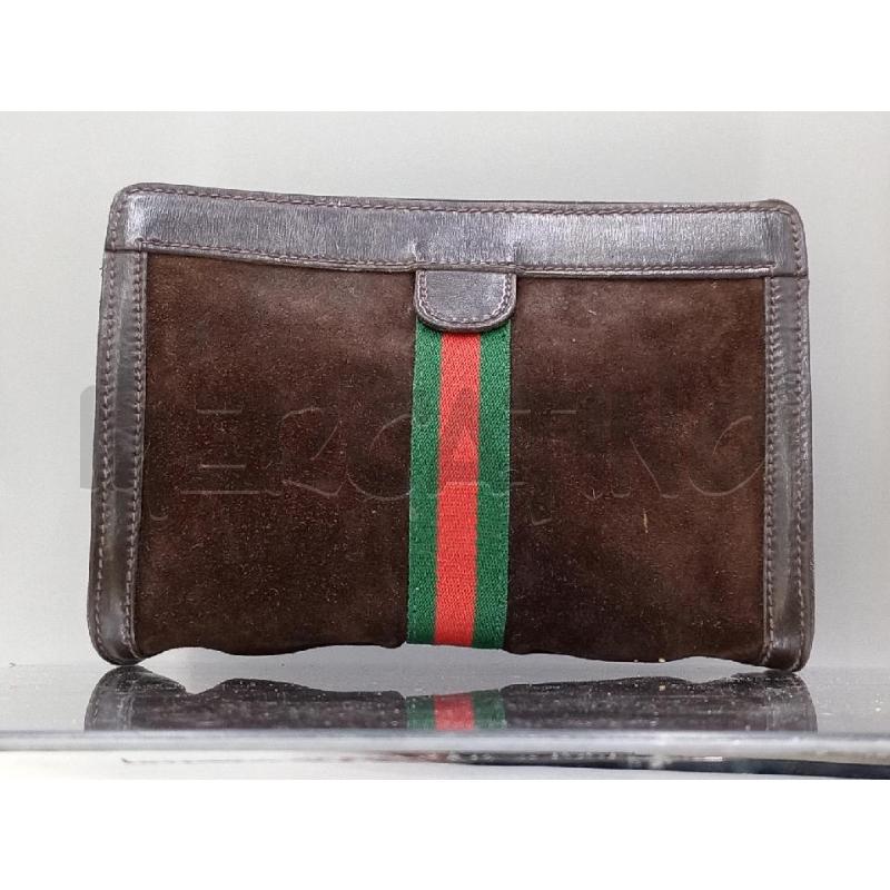 POCHETTE GUCCI MARRONE SCAMOSCITA  | Mercatino dell'Usato Moncalieri bengasi 1
