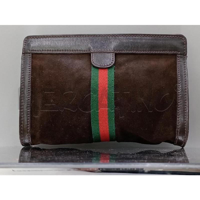POCHETTE GUCCI MARRONE SCAMOSCITA  | Mercatino dell'Usato Moncalieri bengasi 2