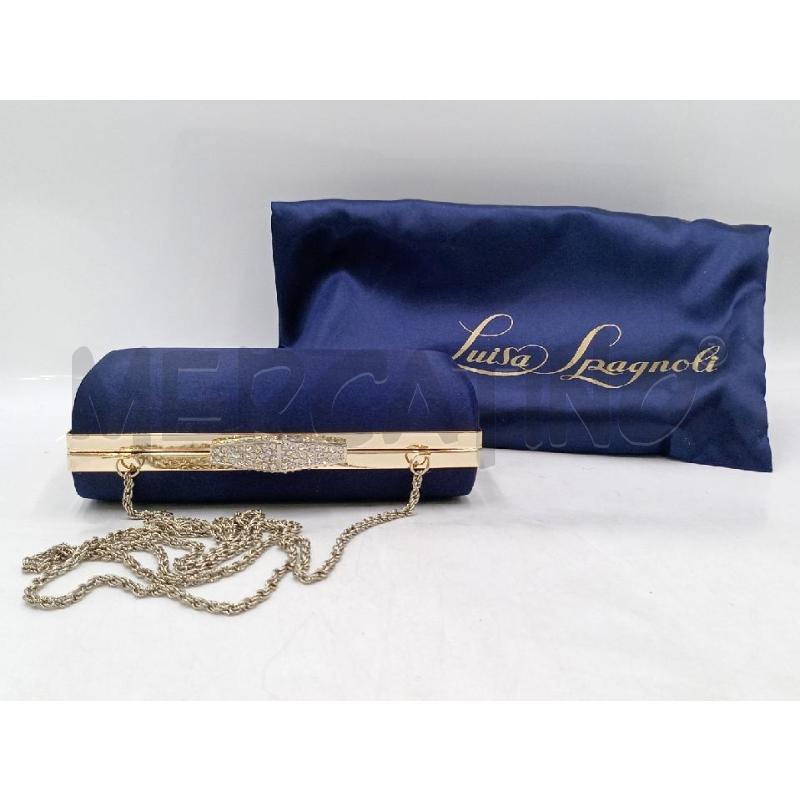 POCHETTE LUISA SPAGNOLI BLU CON CHIUSURA BRILLANTINI | Mercatino dell'Usato Moncalieri bengasi 1