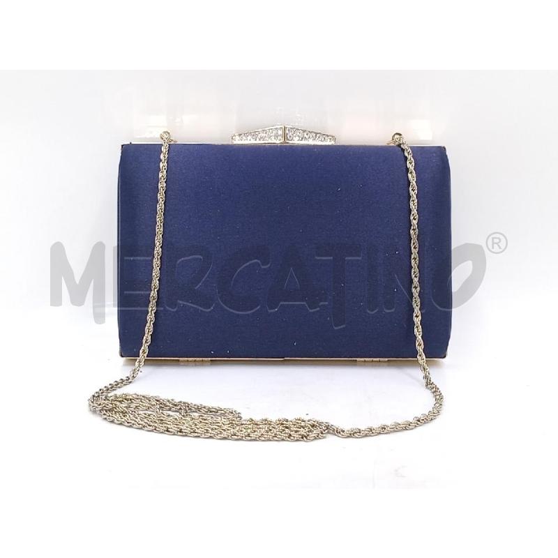 POCHETTE LUISA SPAGNOLI BLU CON CHIUSURA BRILLANTINI | Mercatino dell'Usato Moncalieri bengasi 2