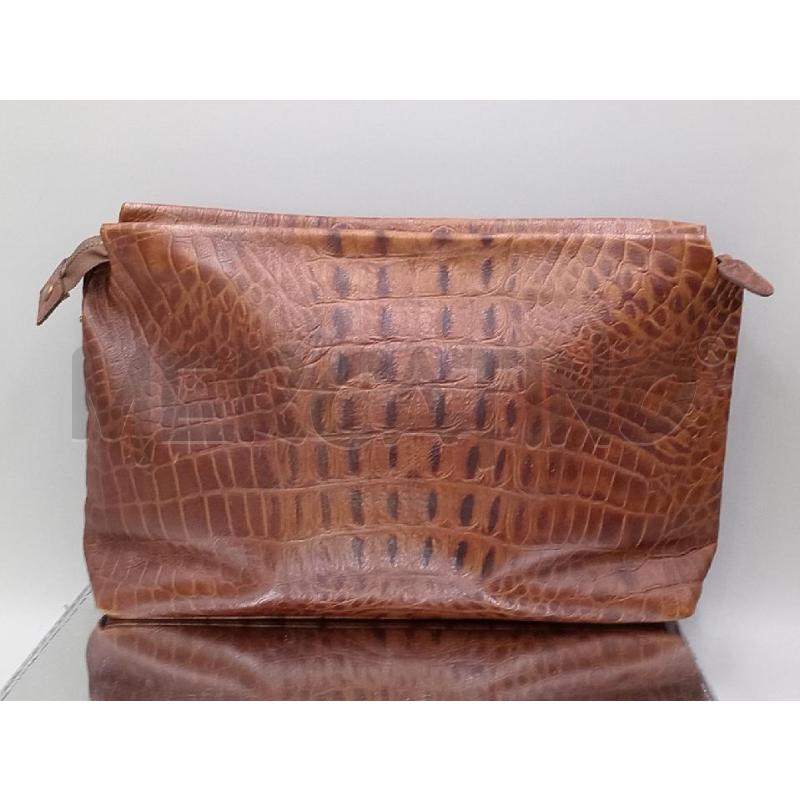 POCHETTE TRUSSARDI MARRONE STAMPA COCCO  | Mercatino dell'Usato Moncalieri bengasi 2