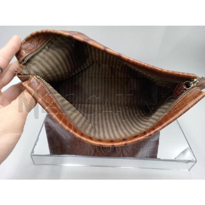 POCHETTE TRUSSARDI MARRONE STAMPA COCCO  | Mercatino dell'Usato Moncalieri bengasi 5