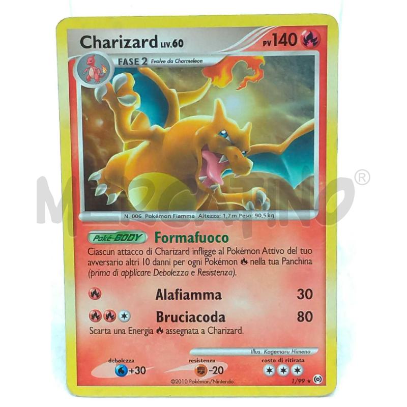 POKEMON CHARIZARD LIV 60 HOLO 1/99 ITA | Mercatino dell'Usato Moncalieri bengasi 2