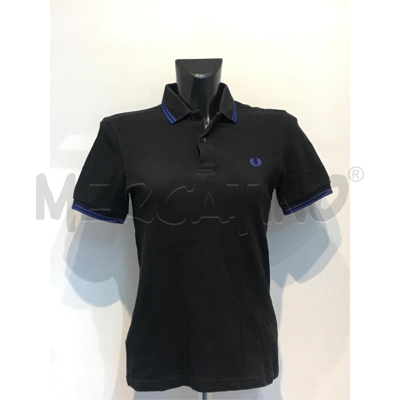POLO DONNA FRED PERRY NERA LOGO BLU | Mercatino dell'Usato Moncalieri bengasi 1