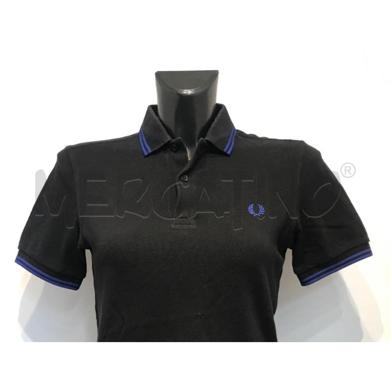 POLO DONNA FRED PERRY NERA LOGO BLU | Mercatino dell'Usato Moncalieri bengasi 3